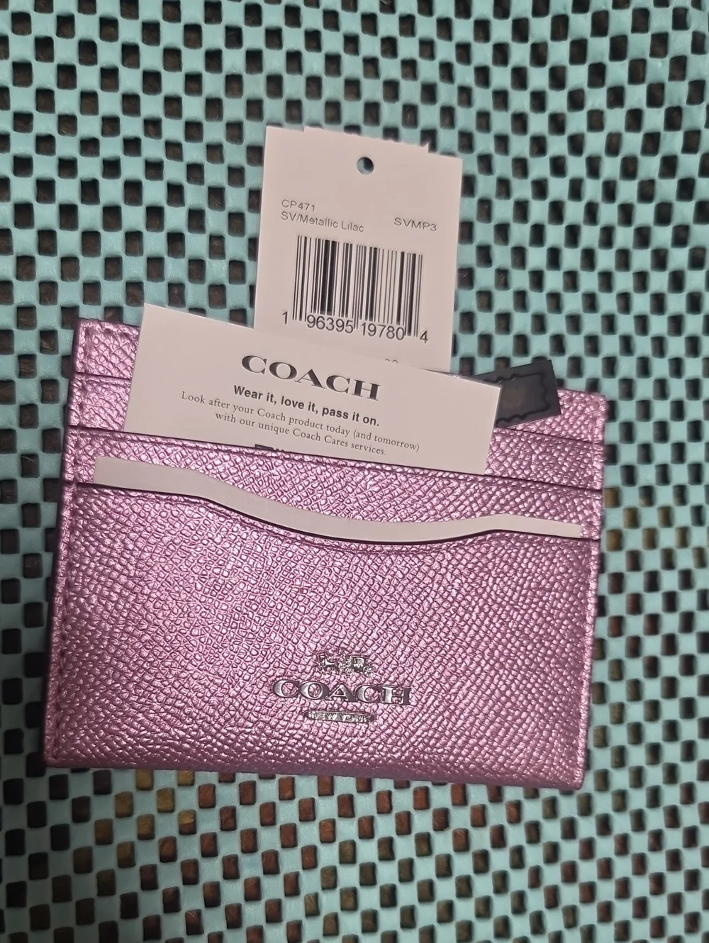 Coach:BNWT Pink Metallic Id/card Holder